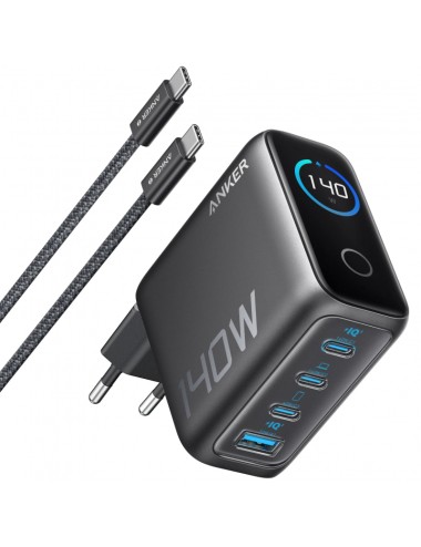Anker Zolo Wall Charger 140W 5A with USB-C Cable, Black (B2697GZ1)