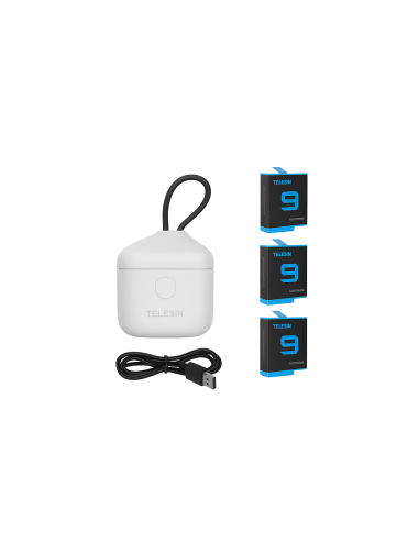 Telesin Allin box triple-channel charger + 3 batteries for GoPro Hero 12 / 11 / 10 / 9 (blue)