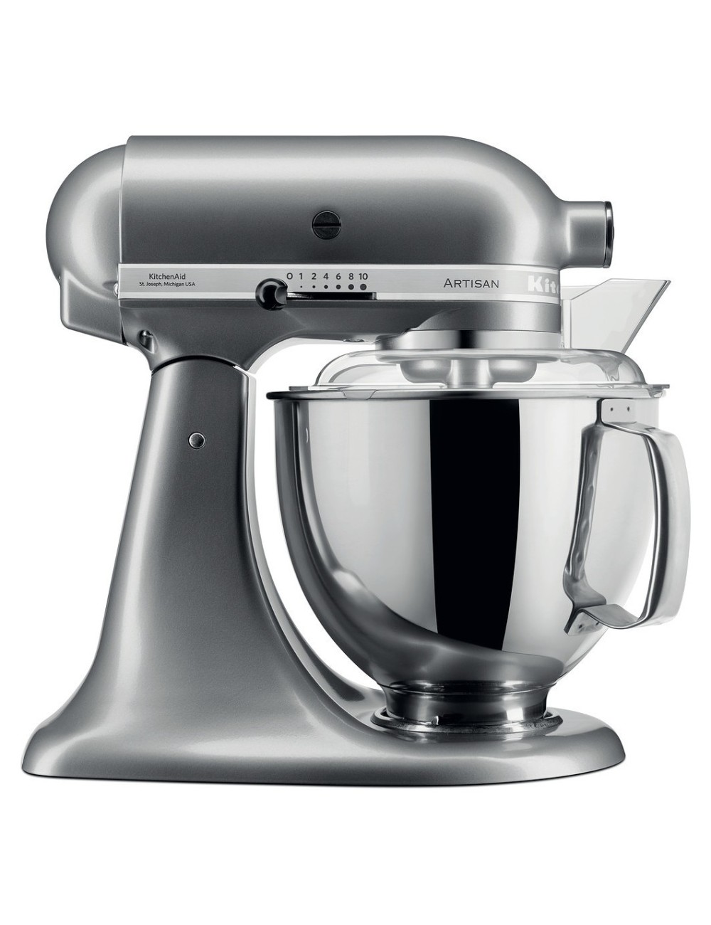 KitchenAid Food Processor Artisan 4,8L Κουζινομηχανή 300W με Ανοξείδωτο Κάδο - contour silver (5KSM175PSECU)