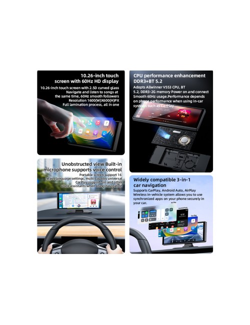 Yesido KM19 Car Navigation 10.26inch Black