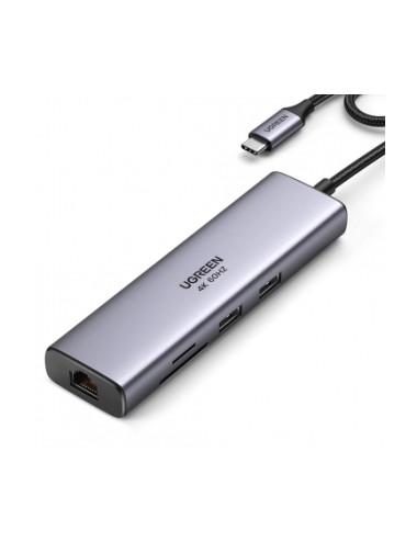 UGREEN CM512 (90568) USB-C Hub , 2 x USB-A 3.0 - 1 x USB-C - 1 x HDMI - 1 x RJ45 - 1 x SD - 1 x microSD, Grey | Αντάπτορες/Μετατροπείς