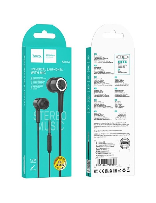 Hoco M104 Handsfree 3.5mm Black