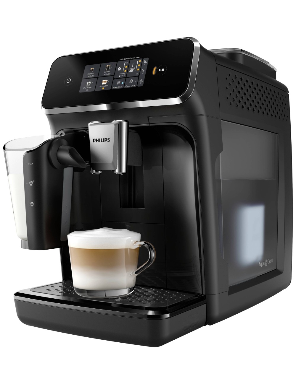 Philips Series 2300 Αυτόματη Μηχανή Espresso 1500W Πίεσης 15bar για Cappuccino με Μύλο Άλεσης Μαύρη