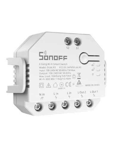 Sonoff Dual R3 Έξυπνος Ενδιάμεσος Διακόπτης WiFi  (Λευκό) | Ενδιάμεσοι Διακόπτες