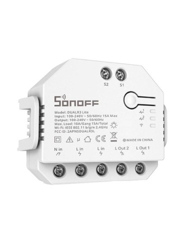 Sonoff Dual R3 Lite Έξυπνος Ενδιάμεσος Διακόπτης WiFi  (Λευκό)