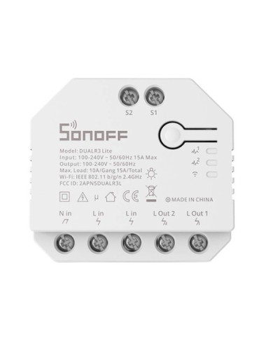 Sonoff Dual R3 Lite Έξυπνος Ενδιάμεσος Διακόπτης WiFi  (Λευκό) | Ενδιάμεσοι Διακόπτες