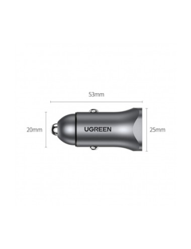 UGREEN CD130 Car Charger 24W, 3A, 1 x USB-A - 1 x USB-C, Grey | Φορτιστές Αυτοκινήτου