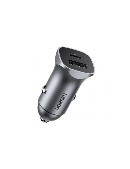 UGREEN CD130 Car Charger 24W, 3A, 1 x USB-A - 1 x USB-C, Grey