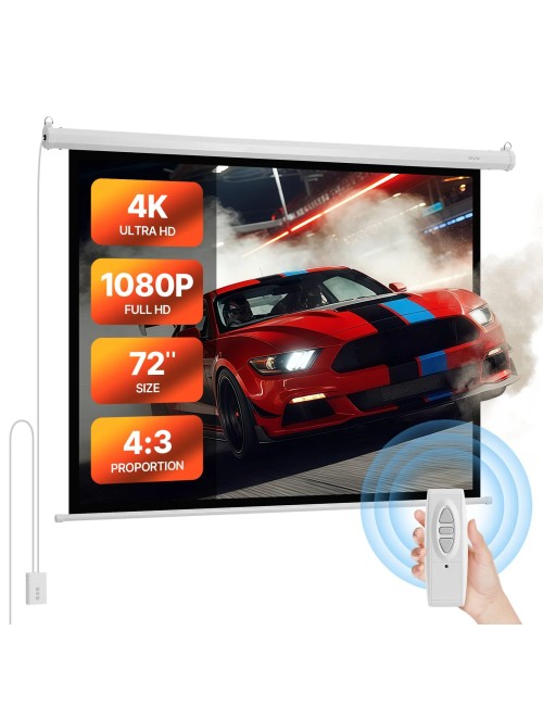 VEVOR ES72 Ηλεκτρική Οθόνη Προβολέα 72" 4:3 με Τηλεχειριστήριο