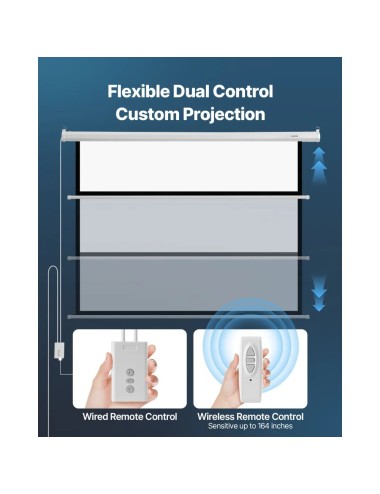 VEVOR ES72 Ηλεκτρική Οθόνη Προβολέα 72" 4:3 με Τηλεχειριστήριο | Αξεσουάρ Projectors