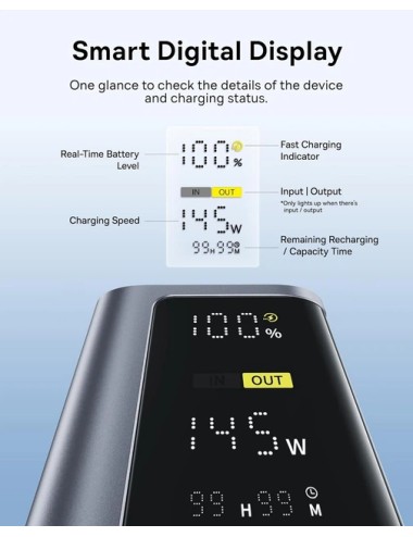 Baseus EnerGeek GP12 Powerbank 20800mAh, 145W, QC + PD, Grey (P10082109813-00) | Power Bank