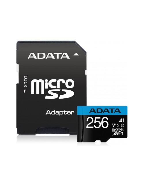 Adata Premier with Adapter microSDXC Memory Card  256Gb, Class 10 / UHS-1 U1 AUSDX256GUICL10A1-RA1