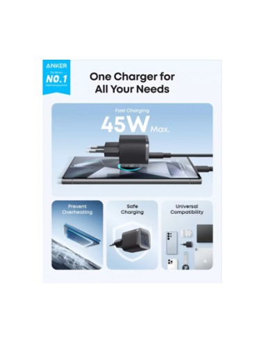 Anker Nano, 45 Wall Charger  3A, 1 x USB-C, Black (A2692L11) | Φορτιστές Σπιτιού