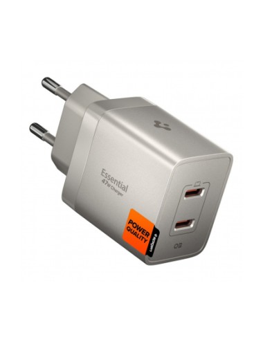 Spigen EE472EU Essential Wall Charger , 47W, 3A, 2 x USB-C, Natural Titanium ACH10451