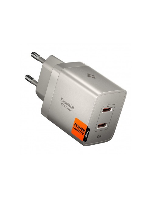 Spigen EE472EU Essential Wall Charger , 47W, 3A, 2 x USB-C, Natural Titanium ACH10451