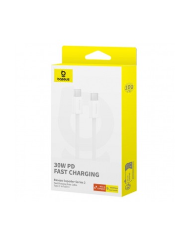 Baseus Superior Series 2 USB-C to USB-C Cable , 30W, 3A, 2m, White | Καλώδια