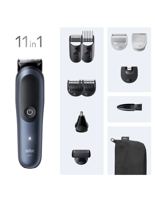 Braun All-in-one Series 7 Σετ Επαναφορτιζόμενης Κουρευτικής Μηχανής Μαύρο AIO7540