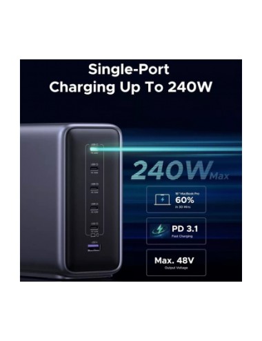 Desktop Charger UGREEN Nexode X759 (55550B), 500W, 5A, 1 x USB-A - 5 x USB-C, Grey | Φορτιστές Σπιτιού