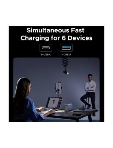 Desktop Charger UGREEN Nexode X759 (55550B), 500W, 5A, 1 x USB-A - 5 x USB-C, Grey | Φορτιστές Σπιτιού