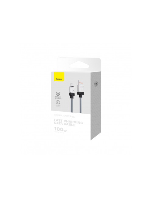 USB-A to USB-C Cable Baseus CoolPlay, 100W, 5A, 1m, Black CAKW000601