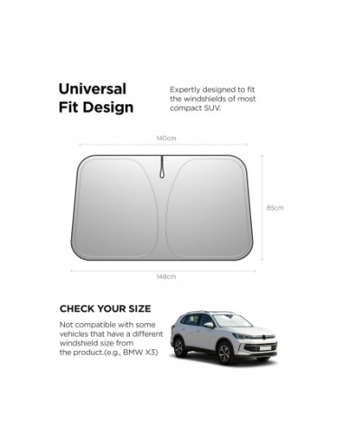 Windshield Sunshade Spigen UO260, 85cm x 148cm, Black ACP11460 | Car Accessories