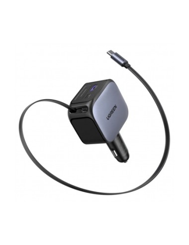 UGREEN EC604 (55910B) Nexode Car Charger , 145W, 3A, 1 x USB-A - 2 x USB-C, with USB-C Cable, Black | Φορτιστές Αυτοκινήτου