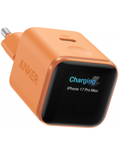 Anker Nano Display Wall Charger , 45W, 3A, 1 x USB-C, Orange A121DGO1
