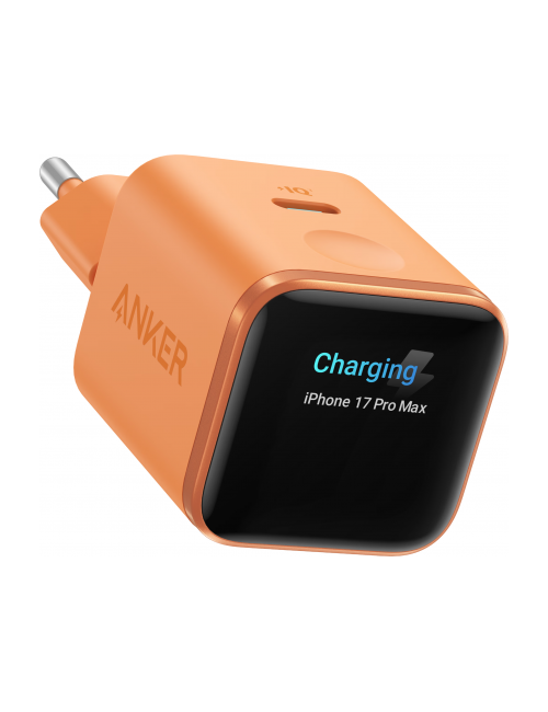 Anker Nano Display Wall Charger , 45W, 3A, 1 x USB-C, Orange A121DGO1