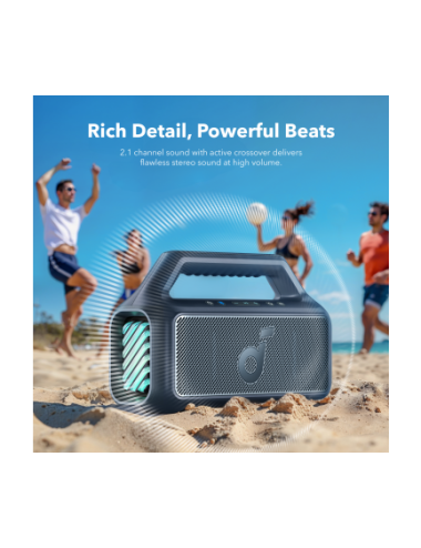Anker SoundCore Boom 2 New Version Bluetooth Speaker , 80W, TWS, RGB, Waterproof, Blue A3138032 | Speakers