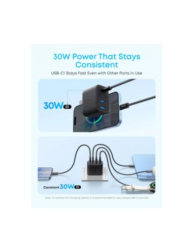Anker Zolo, 50W Wall Charger , 3A, 2 x USB-A - 2 x USB-C, Black A121EG11 | Φορτιστές Σπιτιού