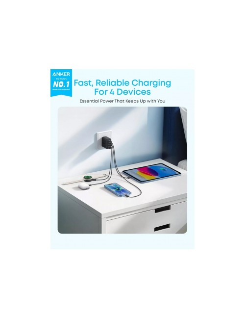 Anker Zolo, 50W Wall Charger , 3A, 2 x USB-A - 2 x USB-C, Black A121EG11