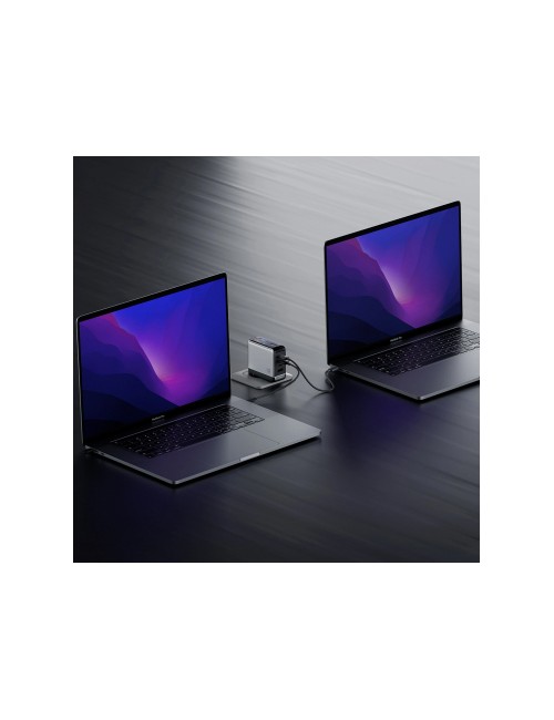 Cuktech AD1204U Display Wall Charger , 120W, 6A, 1 x USB-A - 2 x USB-C, with USB-C Cable, Silver