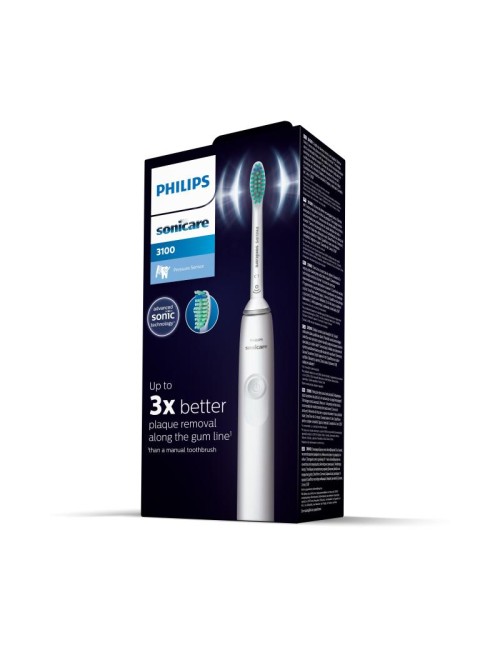 Philips Sonicare 3100 Ηλεκτρική Οδοντόβουρτσα με Χρονομετρητή και Αισθητήρα Πίεσης Λευκή